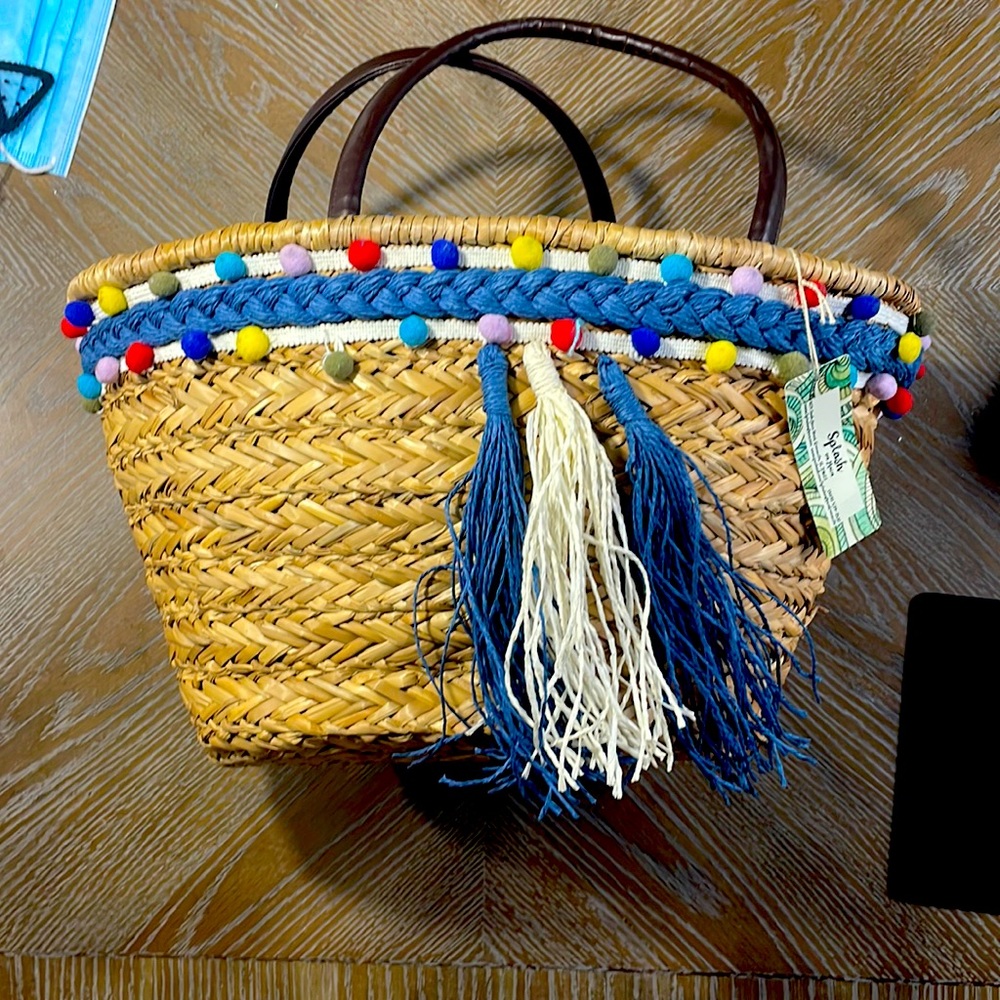 Colorful, straw bag